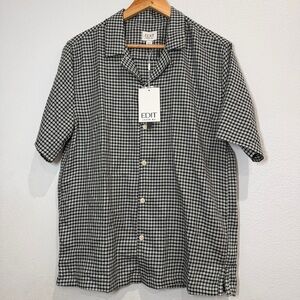 NEW Edit by Jason Wu Men M Checkered Button Down‎ Short Sleeve Shirt Gingham